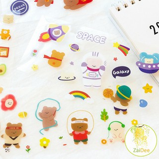 แผ่นสติกเกอร์ PVC ลายการ์ตูน น่ารัก 1 แผ่น จัดส่งคละแบบ สติกเกอร์พีวีซี 1 แผ่น Cartoon stickers