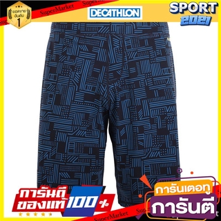 กางเกงว่ายน้ำขาสั้นผู้ชายทรงยาวรุ่น 100 (สีดำ ลาย NAM) Mens long-sleeved swim shorts 100 - black with NAM pattern