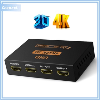 Zevaret 4k อะแดปเตอร์สวิตช์แยก Hdmi 1x4 Full Hd 1080p เข้าได้กับ 1 ออก 4