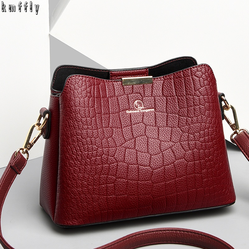 Women39s Bucket Bags Crocodile Pattern Leather Small Tote Bags Women39s