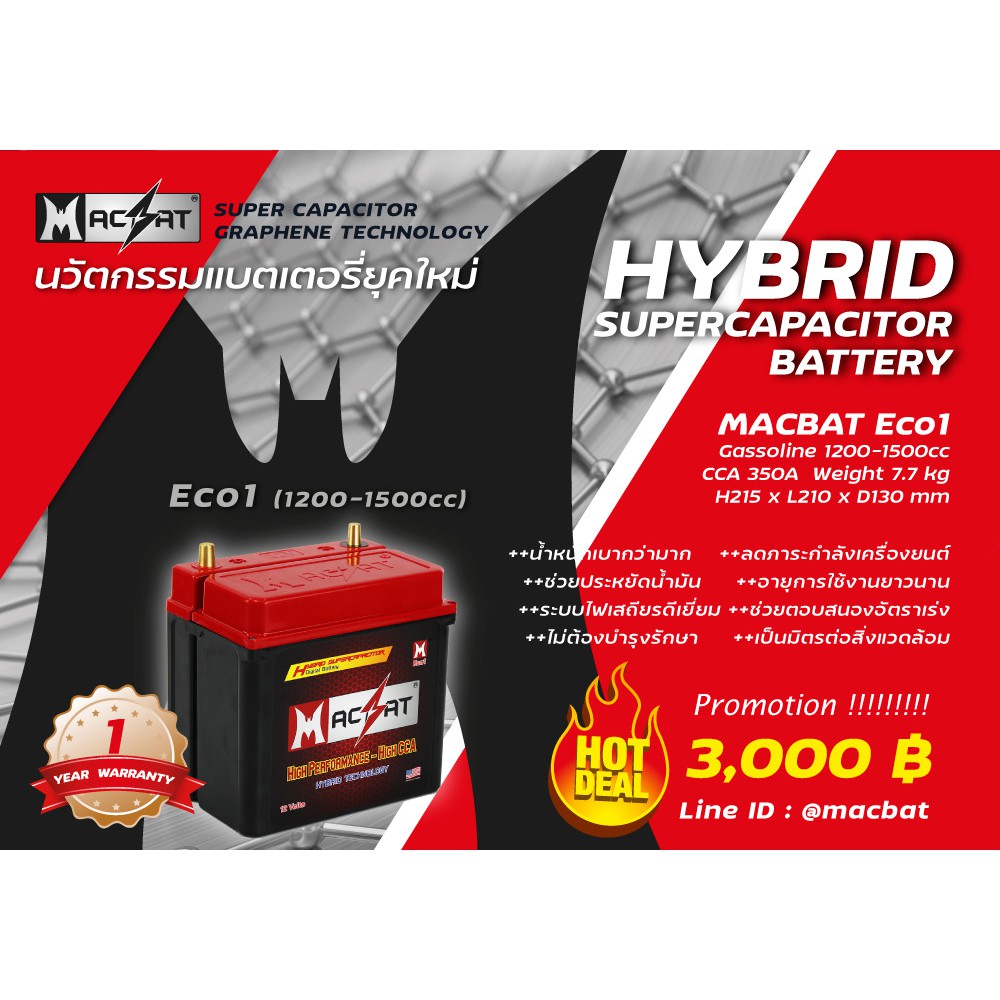 HYBRID SUPERCAPACITOR BATTERY MACBAT ECO 1