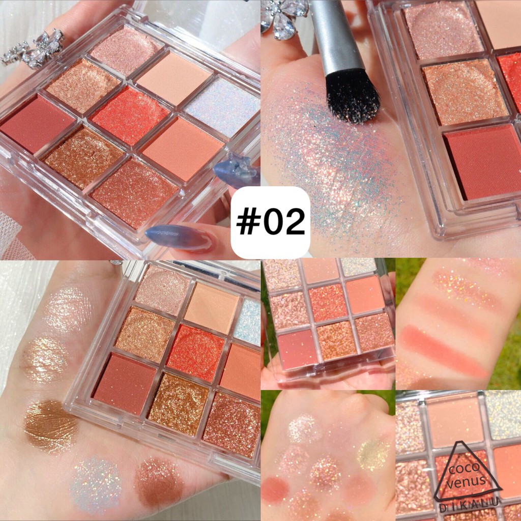 DIKALU COCO VENUS DKL009 พาเลทอายแชโดว์ 9 สี เนื้อดินน้ำมัน เนื้อใยไหม ประกายชิมเมอร์ Eye shadow 9 color palette - รูปที่ 3