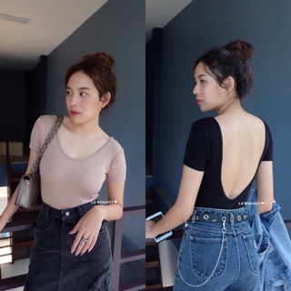 💥Best seller บอดี้สูทเว้าหลังแขนสั้น
