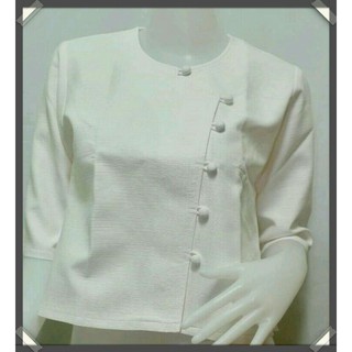 เสื้อผ้าฝ้ายอัดกาวสีขาวนวล