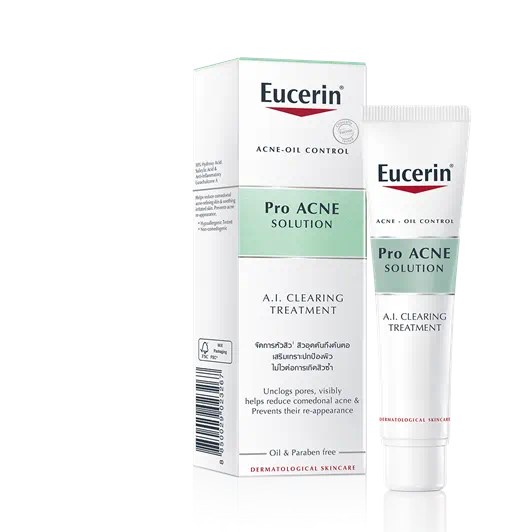 เอไอทรีทเม้นท์ | ยูเซอริน Eucerin ProACNE Solution A.I.Clearing Treatment 40ml | ทรีทเม้นท์ลดสิวอุดตัน ผลัดเซลล์ผิว (PA)