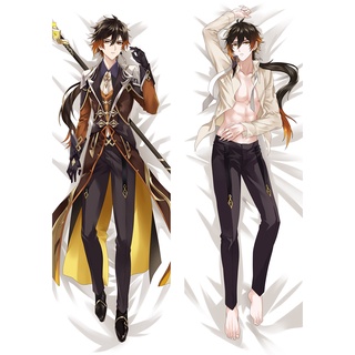 พร้อมส่ง ปลอกหมอนอิงสองด้าน พิมพ์ลายอนิเมะ Genshin Impact Zhong Li Dakimakura Kawaii 150x50 ซม.