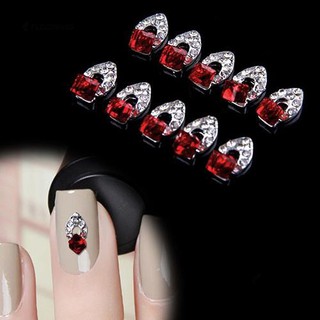 10Pcs หญิง Glitter Rhinestone เล็บเคล็ดลับการตกแต่งสติกเกอร์ DIY