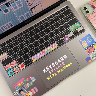 (พร้อมส่ง) สติกเกอร์แปะแป้นพิมพ์ สติกเกอร์แปะคีย์บอร์ด keyboard sticker ลอกออกได้ไม่ทิ้งคราบกาว