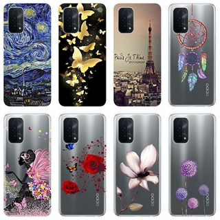 เคสสำหรับ OPPO A74 5G Case Silicone Back Cover Soft Casing OPPO A74 A 74 OPPOA74 5G TPU เคส Flowers