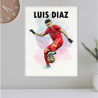 โปสเตอร์ ผ้าแคนวาส Luis Diaz (2) หลุยส์ ดิอาซ นักเตะ ลิเวอร์พูล ภาพวาด ศิลปะ นักบอล นักฟุตบอล