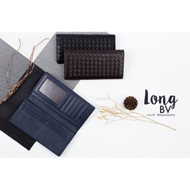 DTALES ส่ง16เมย Long BV หนังแกะแท้ กระเป๋าสตางค์หนังแท้ ใบยาว ใบบาง เรียบหรู
