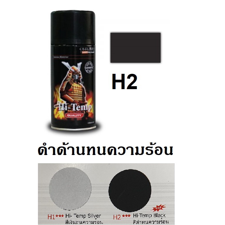 สีสเปรย์ซามูไร H2 สีดำด้านทนความร้อน 600°C รีวิวเคล็ดลับการพ่น