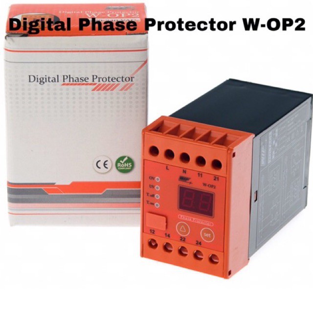 W-OP2 ดิจิตอล เฟส โปรเทคเตอร์ Digital Phase Protector อุปกรณ์สำหรับการตรวจสอบ และ ป้องกันแรงดันกระแส