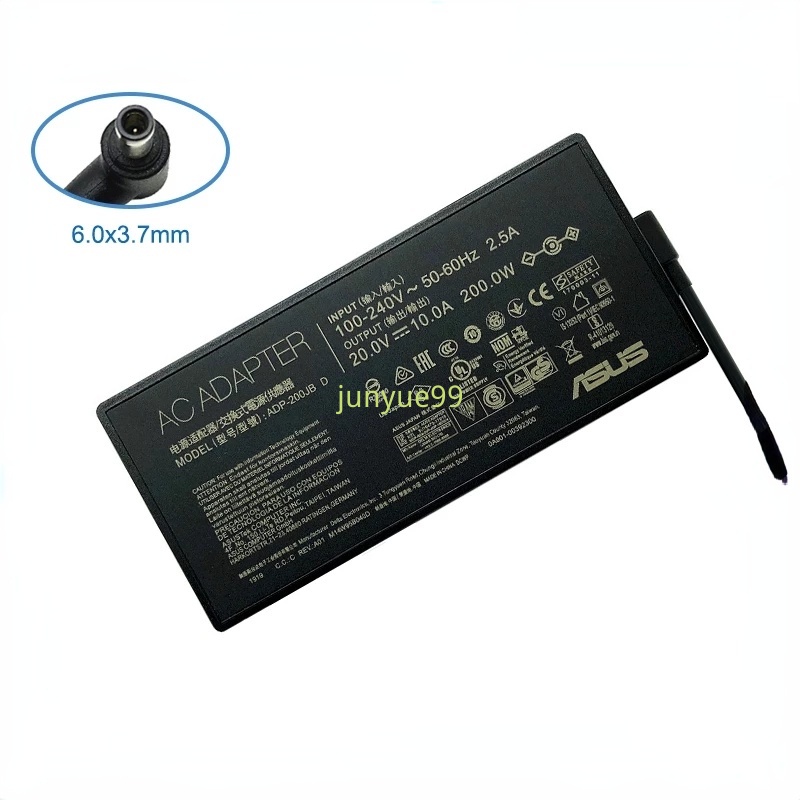 ใหม่ Asus 20V 10A 200W แล็ปท็อป Charger 6.0x3.7 มม.อะแดปเตอร์ AC แหล่งจ่ายไฟสําหรับ ASUS G15 GA503Q 