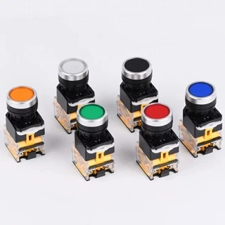 ปุ่มกดสวิตช์1NO + 1NC Self กดติดปล่อยดับ ,กดติดกดดับ LA38-11BN BNZS 22 มม. 220v