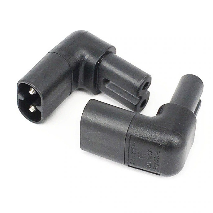 อะแดปเตอร์ ไฟ AC แบบ 2Pin 1Pc IEC320 2-Pin C7 Female To C8 Male Right Angled AC Power Adapter Converter.