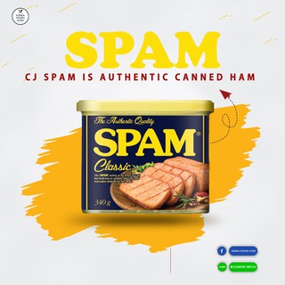 (ซื้อ2ชิ้นขึ้นไป แถมแมสฟรี) CJ Spam classic 340 G หมูแฮมกระป๋องสุดฮิตจากเกาหลี