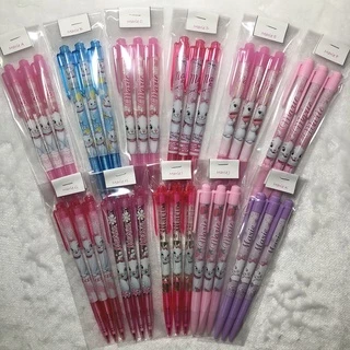 Update (9-03-2026) ปากกาลูกลื่นหมึกน้ำเงิน 0.38 แพ็ค 3 ด้าม ลาย Marie ราคาแพ็คละ 35 - 41 บาท