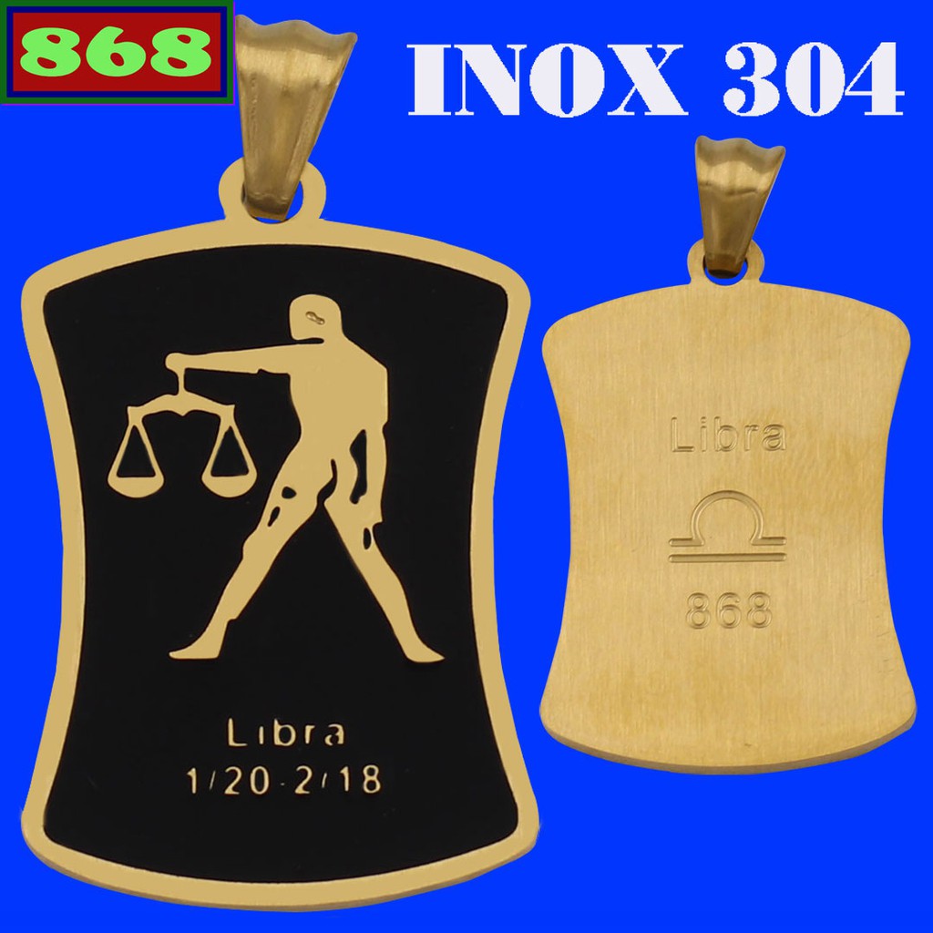 จี้ Zodiac - สแตนเลสสีทอง Libra (Libra)