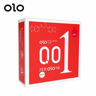 ถุงยางอนามัย OLO (3ชิ้น/1กล่อง) แบบบาง ขนาด 0.01 มิล สีแดง-12 No.010