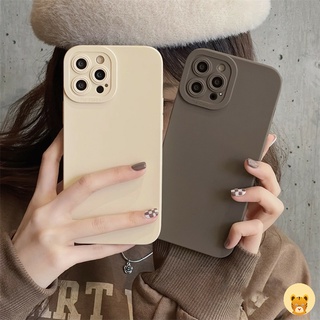 เคส iPhone 11 เคส 12 13 Pro Max 7 Plus 8Plus 6 6S Plus X XS XR Max แฟชั่น เรียบง่าย สีพื้น ซิลิโคนนิ่ม เคสโทรศัพท์