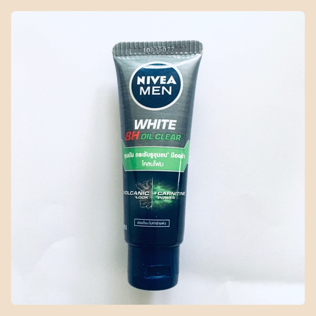 Nivea นีเวีย เมน ไวท์ ออยล์ เคลียร์ มัด โฟม 18 กรัม NIVEA Men White Oil Clear Mud Foam 18 g