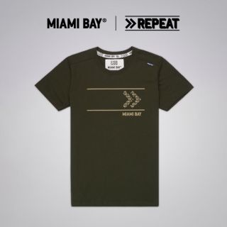 Miami Bay เสื้อยืด รุ่น Repeat สีเขียวขี้ม้า