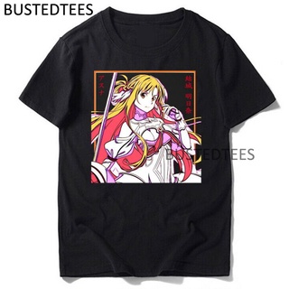 ㏘㏂※Harajuku Anime T-shirts Sword Art Online Asuna Ulzzang Men T-Shirt Summer Funny Print Hip Hop Streetwear Casual Tops