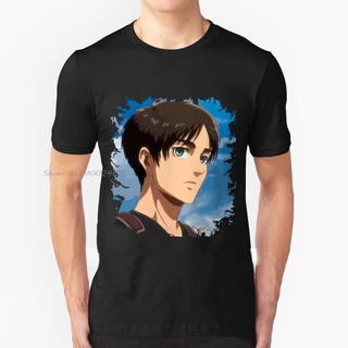 เสื้อยืดสีขาวเสื้อยืด พิมพ์ลาย Eren Yeager Attack of the Titans สําหรับผู้ชายS-4XL