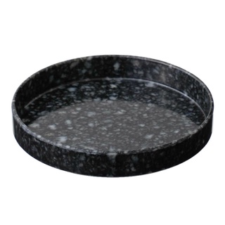 HIGHTIDE Circle Desk Tray (Melamine) Black (HDB073-BK) / ถาดวางของอเนกประสงค์ทรงกลม ลายหินอ่อน สีดำ แบรนด์ HIGHTIDE