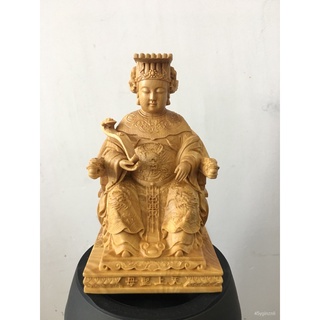 Yueqing Boxwood ไม้แกะสลักพระพุทธรูปเทียนเฟยพระแม่มารีมือจับของเทพเจ้าแห่งท้องทะเลมาซู NHE8