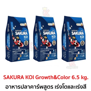 SAKURA KOI Growth&amp;Color 6.5 kg. ( อาหารปลาคาร์พสูตร เร่งโตและเร่งสี )