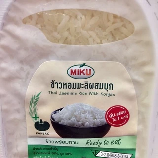 MIKU ข้าวหอมมะลิผสมบุก พร้อมทาน 170 กรัม (FR0005-1) อาหารคลีน Jasmine Rice with konjic Ready to eat