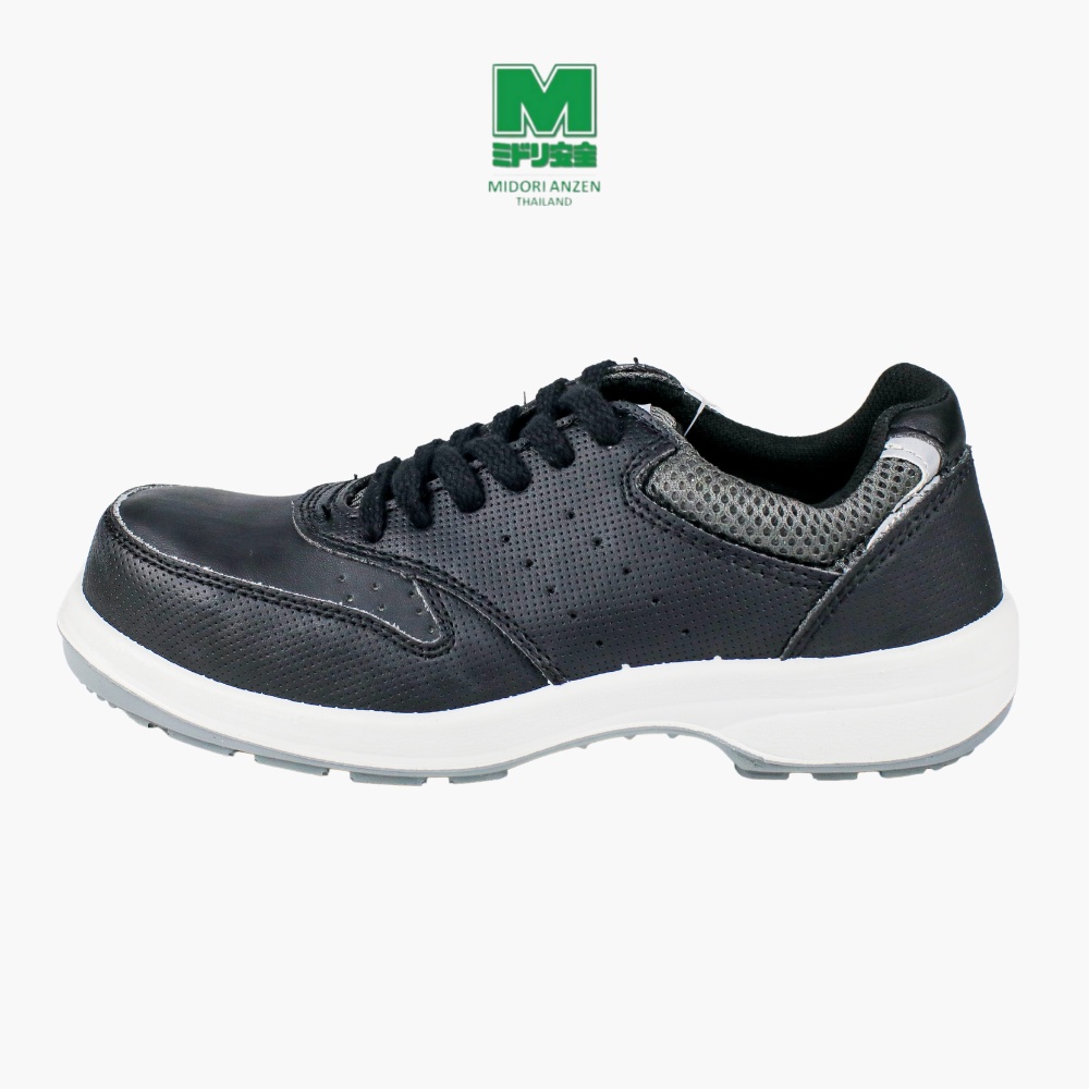 Midori Anzen รองเท้าเซฟตี้ สไตล์สนีคเกอร์ รุ่น MSZ090 สีดำ / Midori Anzen Safety Sneaker Resin toecap MSZ090 BLACK