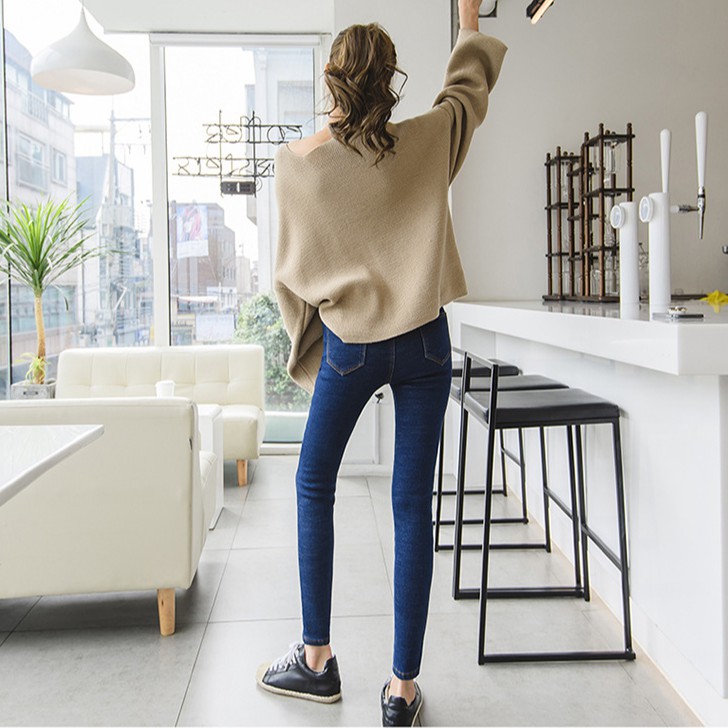 สินค้าพร้อมส่งทุกวันจากไทย กางเกงยีนส์บุขน กางเกงกันหนาว เลกกิ้งกันหนาว หญิง - รูปที่ 6