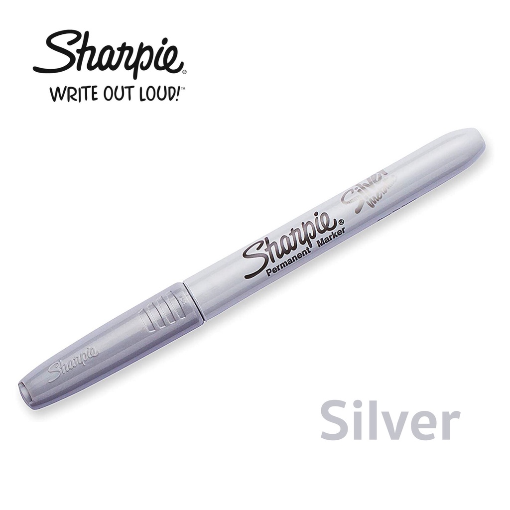 Sharpie ปากกาเคมี ปากกา Permanent ชาร์ปี้ Fine 1.0mm - สีเงิน