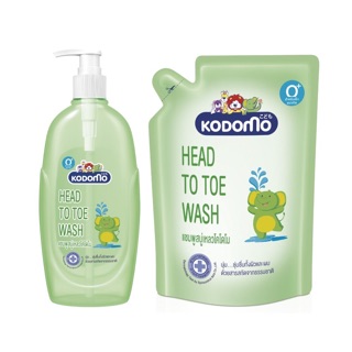 แพ็คคู่ 1 ขวด 400 ml.+ 1 ถุง 380 ml. KODOMO แชมพู สบู่เหลว โคโดโม Head to Toe