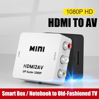 อะแดปเตอร์แปลงวิดีโอคอมโพสิต HDMI เป็น AV 1080P HDMI เป็น RCA CVSB L R Video Mini HDMI2AV