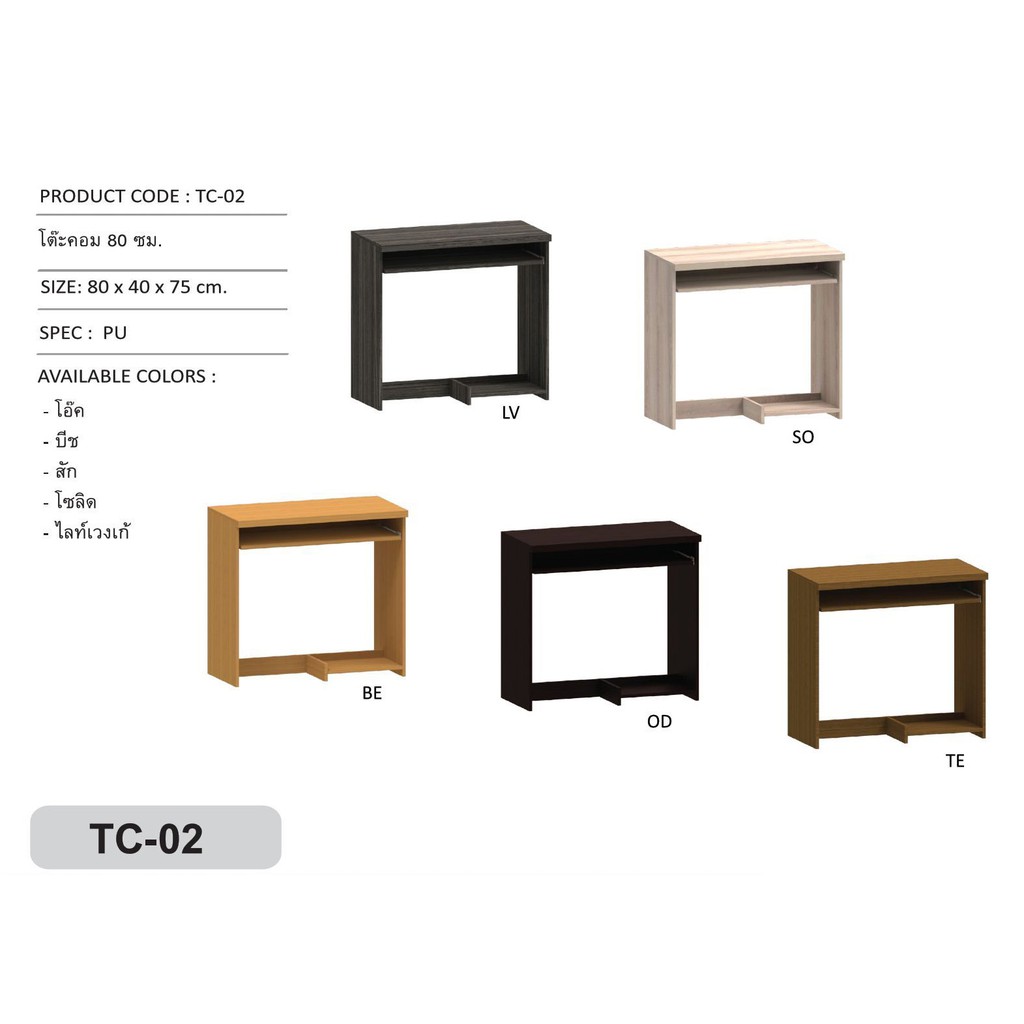 🎀TC-02🎀โต๊ะคอมพิวเตอร์ 80ซม. สินค้าส่งขนส่งเอกชน ลูกค้าประกอบเอง