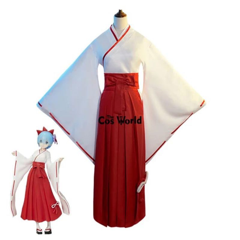 Re: Zero Rem Yukata Hakama คอสเพลย์เครื่องแต่งกายอะนิเมะหญิง
