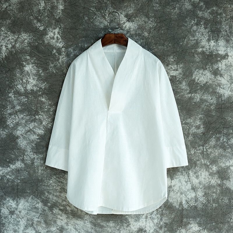 ◄Chinese linen youth Tang suit, Chinese style men's clothing, Buddhist costumes, ancient style and Han clothing, lay cl #4
