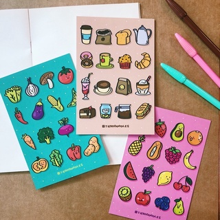 โปสการ์ดลายอาหารต่างๆ น่ารัก Food Doodles Cute Postcards