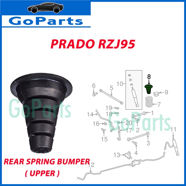 TOYOTA PRADO RZJ95 KZJ95 REAR SPRING BUMPER MOUNTING UPPER 1PC