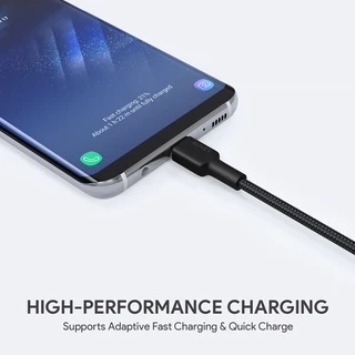 AUKEY CB-CD30 | สายชาร์จเร็ว 60W Nylon USB-A to USB-C 3A QC3.0 รองรับ CarPlay (0.9m)