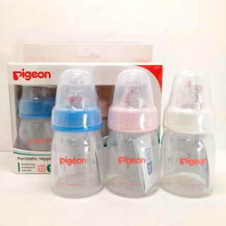 Pigeon พีเจ้น ขวดนมคอแคบ แถมฟรี จุกนม เสมือนนมมารดา ( แพ็ค 3 ขวด ) มีตัวเลือกไซส์