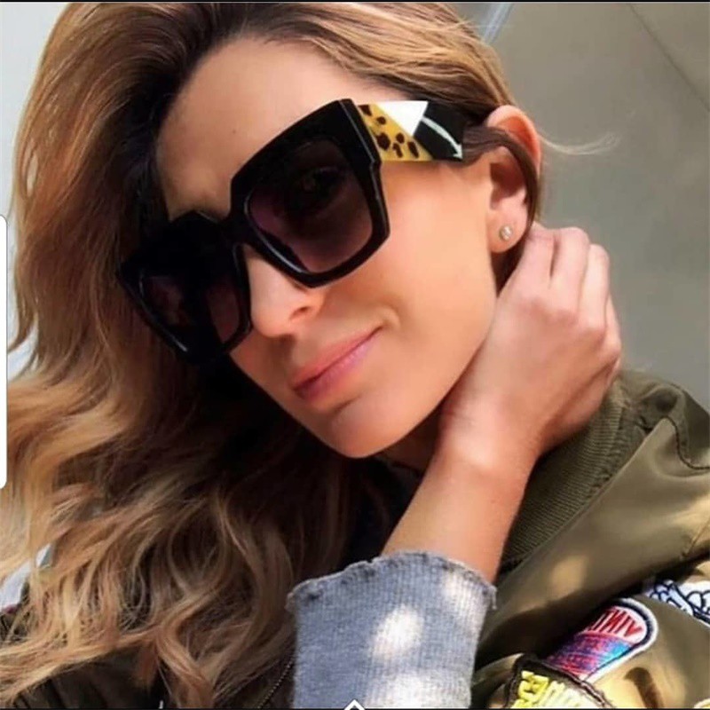 EFE Occhiali Da Sole Oversize Polarizzati Per Donna - Design Retrò Con Protezione UV400, Montatura Quadrata In PC