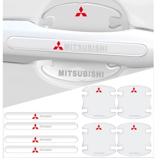 【Mitsubishi / มิตซูบิชิ 】 14 ชิ้น แผ่นติดมือจับประตูรถยนต์ ซิลิโคนใส กันรอยขีดข่วนสีฟิล์ม สติกเกอร์ตกแต่งรถยนต์ ป้องกันรอย ติดรถ ที่จับ