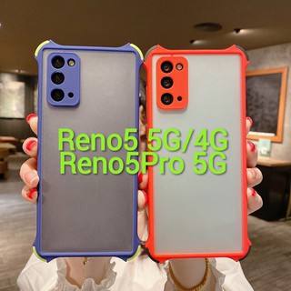 Reno5(พร้อมส่งในไทย)เคสขอบนิ่มหลังแข็งขุ่นคลุมกล้อง OPPO Reno5 5G/Reno5 4G/Reno5Pro 5G