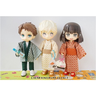 ชุด ob11 ยูกาตะ และ เสื้อคลุม | 3 สี | ชุดสเกล 1:12 | Nendoroid Doll ,Obitsu 11 , TozDoll , YMY , PICCODO , DDF