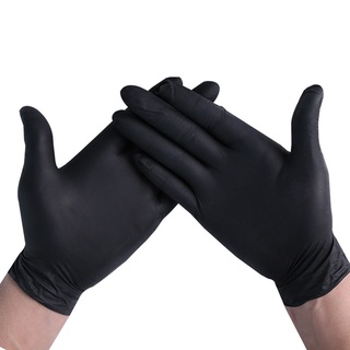 1Pc Wear Resistant Household Disposable Black Non-slip Nitrile Gloves / Rubber Latex Food Cleaning Dishwashing Gloves